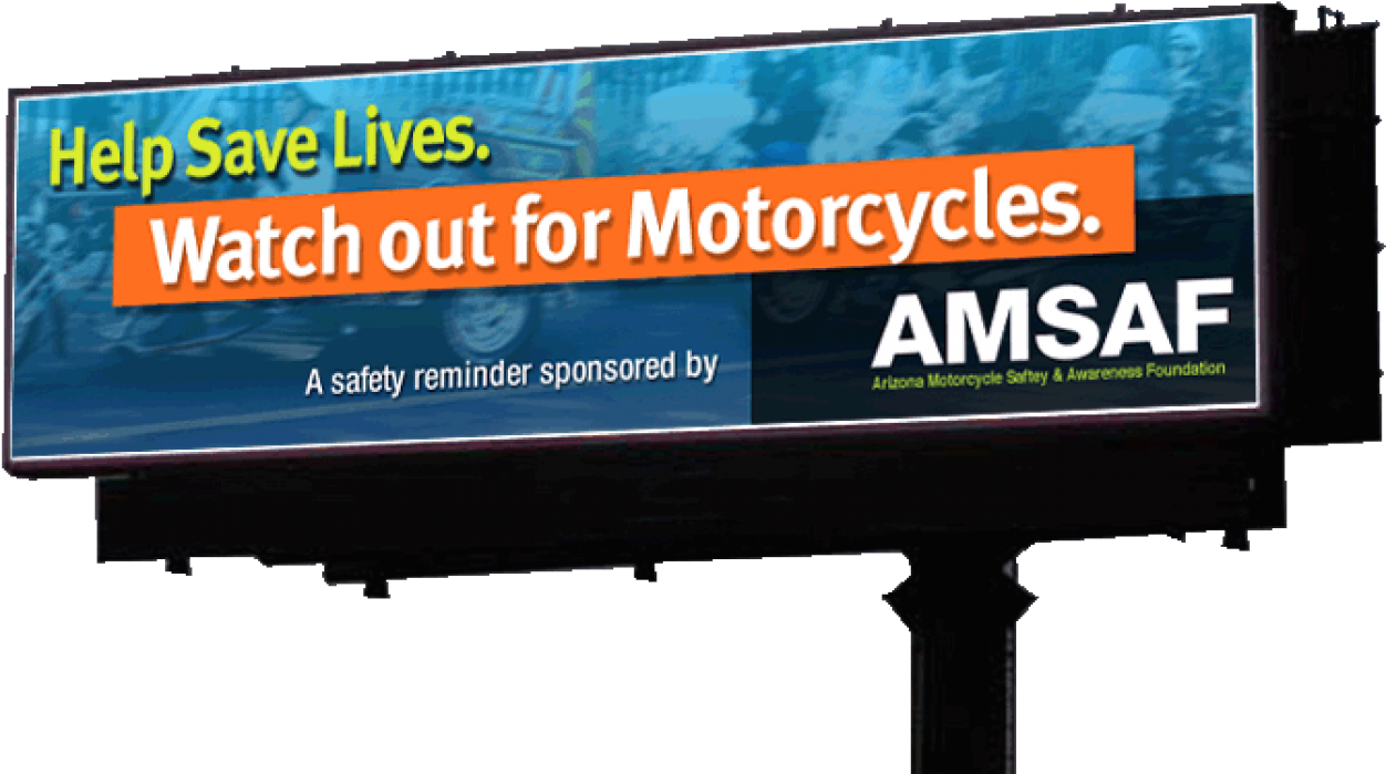 Motorcycle Safety Billboard A M S A F PNG image