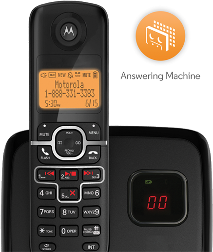 Motorola Cordless Phonewith Answering Machine PNG image