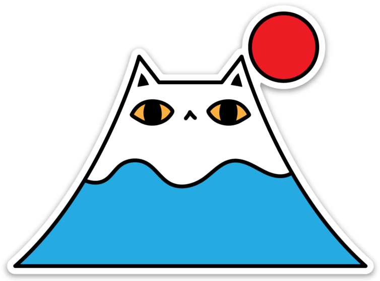 Mount Fuji Cat Cartoon PNG image