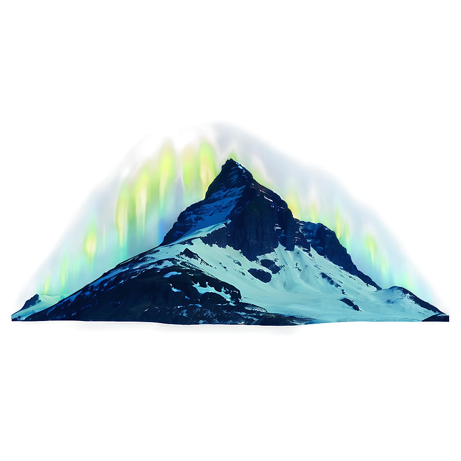 Mountain And Aurora Borealis Png Chf PNG image