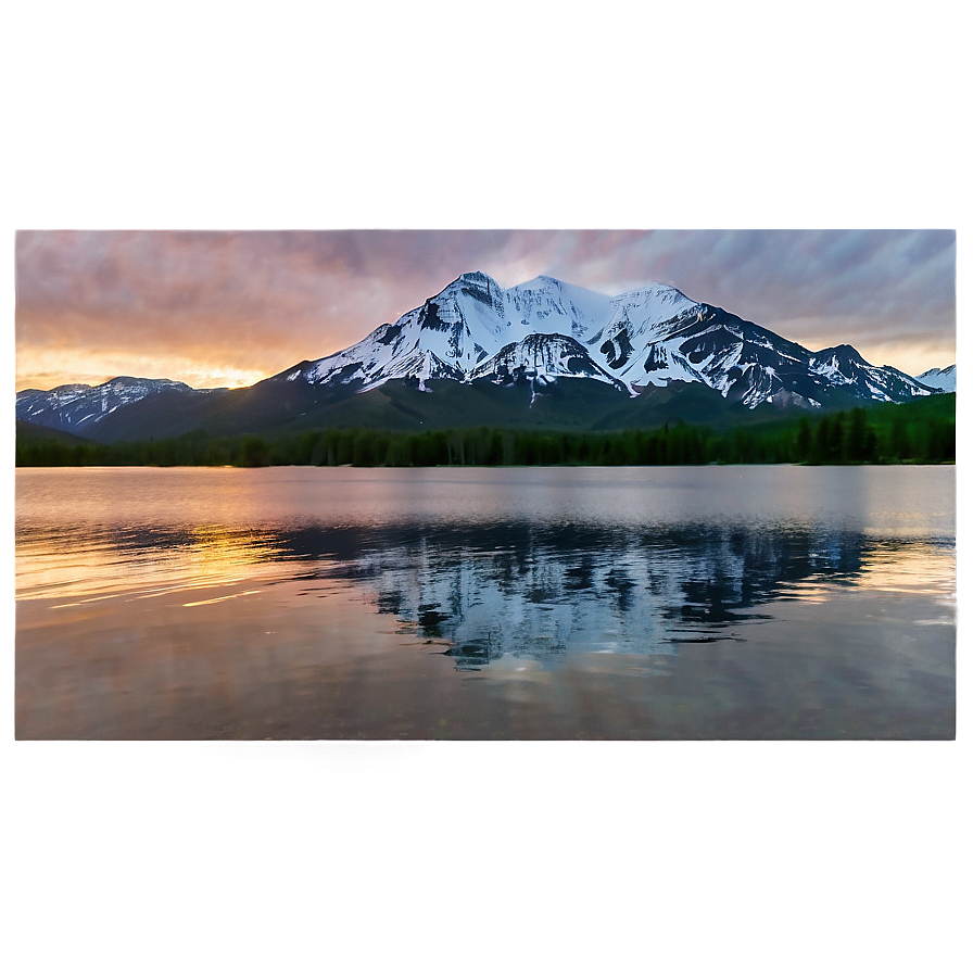 Mountain And Lake Sunset Png 88 PNG image