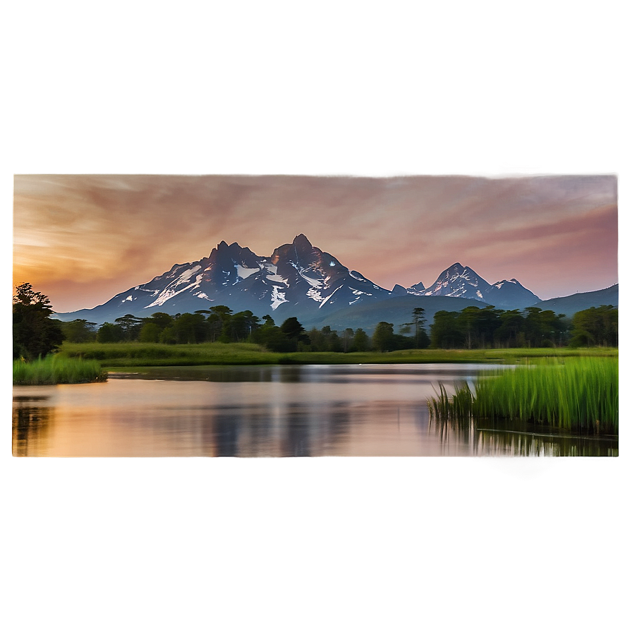 Mountain And Lake Sunset Png Ovi49 PNG image