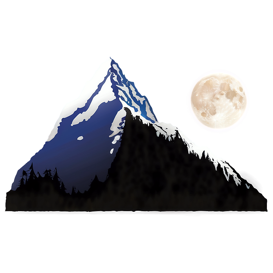 Mountain And Moonlight Png 84 PNG image