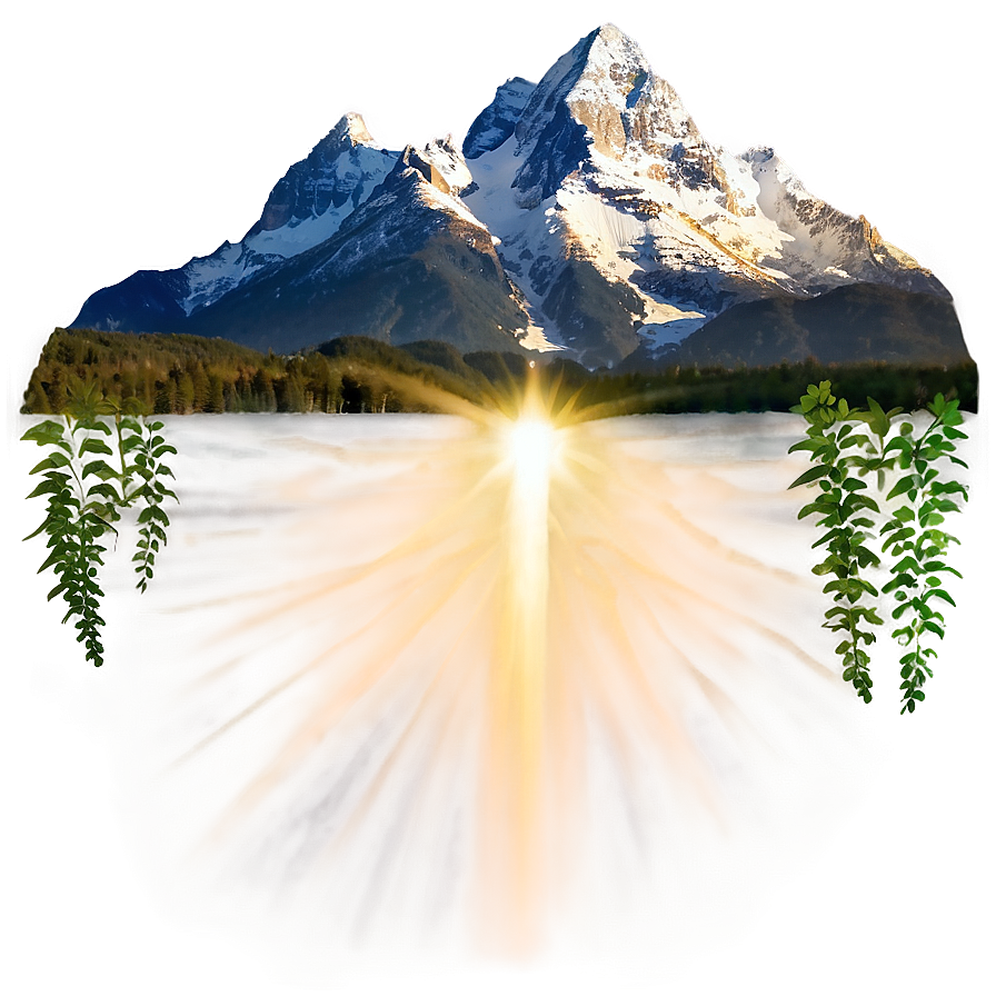 Mountain And Sunrays Png Vca64 PNG image