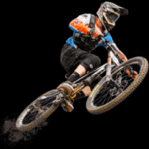 Mountain Biker Action Shot PNG image