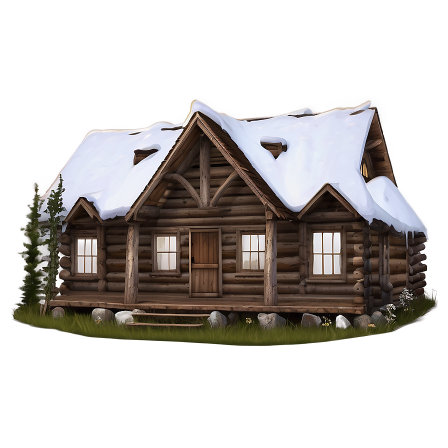 Mountain Cabin Aesthetic Png 04292024 PNG image