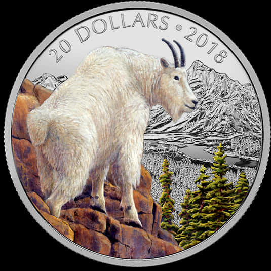 Mountain Goat20 Dollar Coin2018 PNG image
