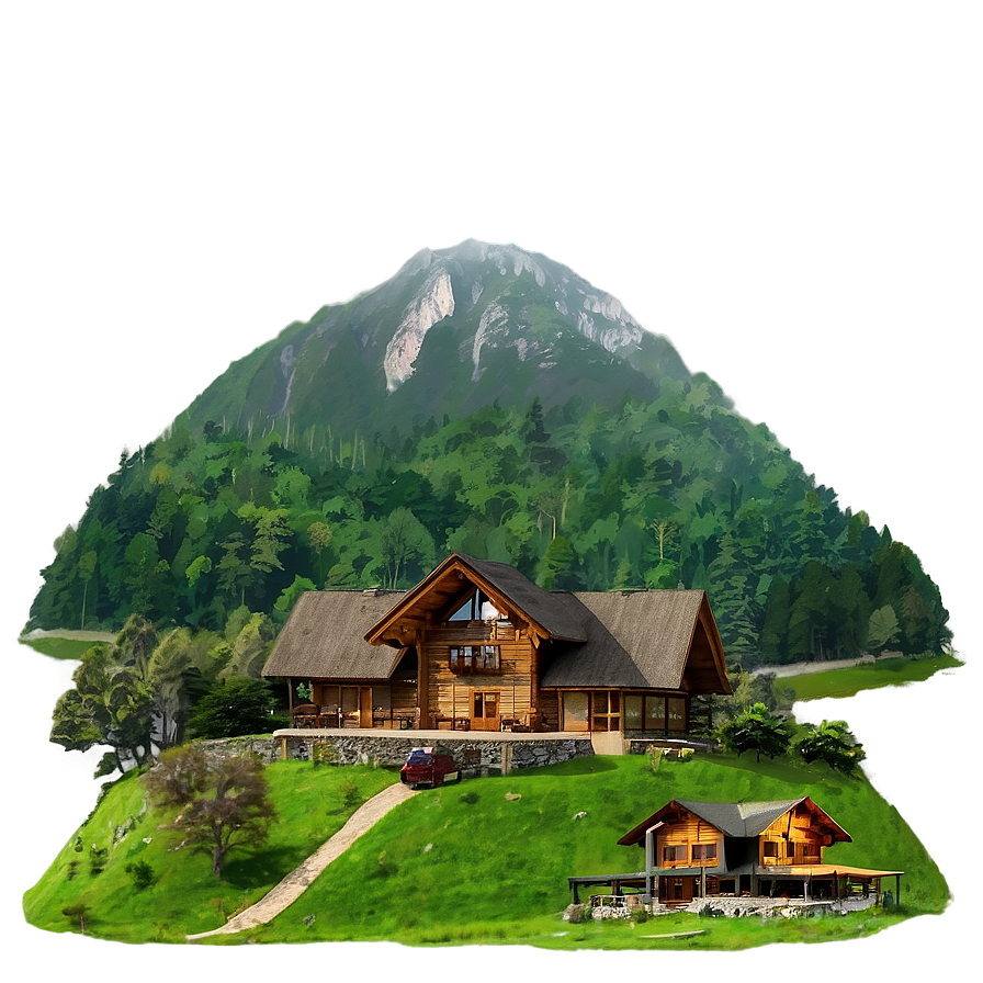 Mountain Houses Png 3 PNG image