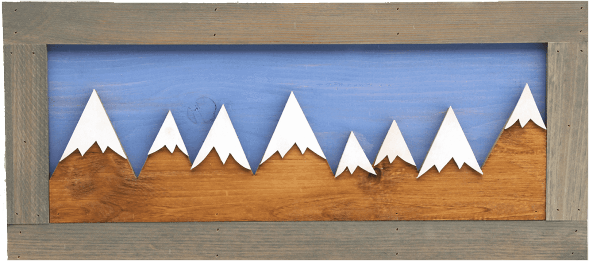 Mountain Peaks Wooden Wall Art PNG image