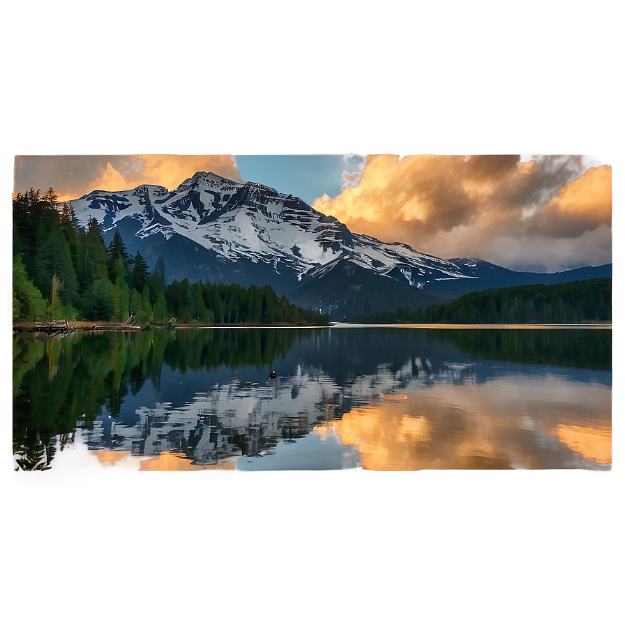 Mountain Reflection Lake Png Gjh PNG image