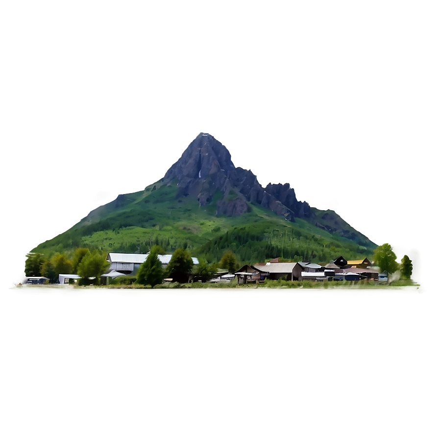 Mountain Town Landscape Png 23 PNG image