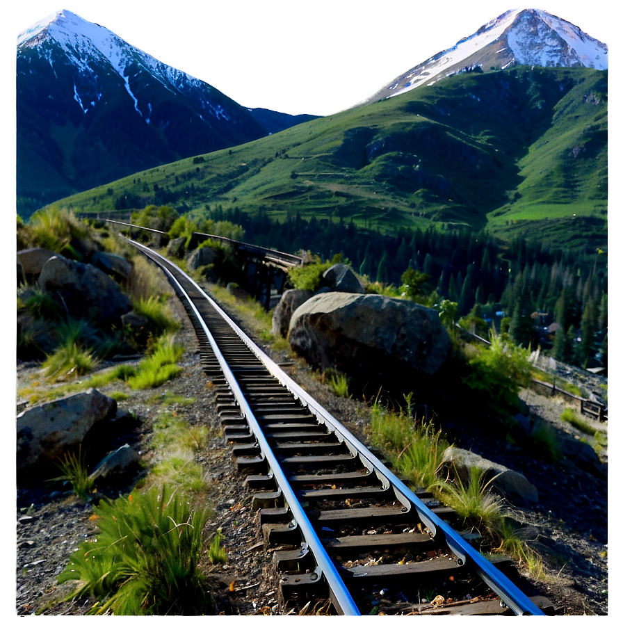 Mountainous Landscape Railroad Tracks Png 22 PNG image