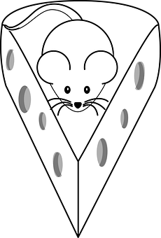 Mouse Cheese Cartoon Illustration PNG image