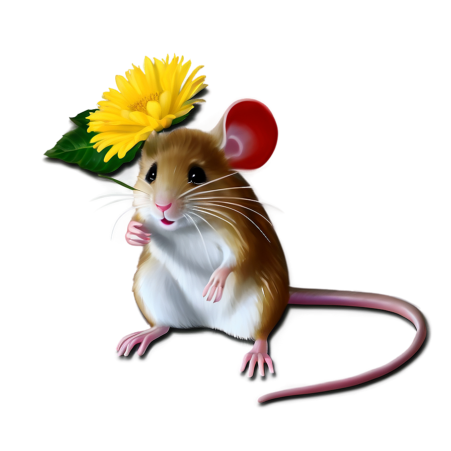 Mouse With Flower Png 05042024 PNG image