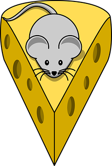 Mouseon Cheese Wedge Illustration PNG image