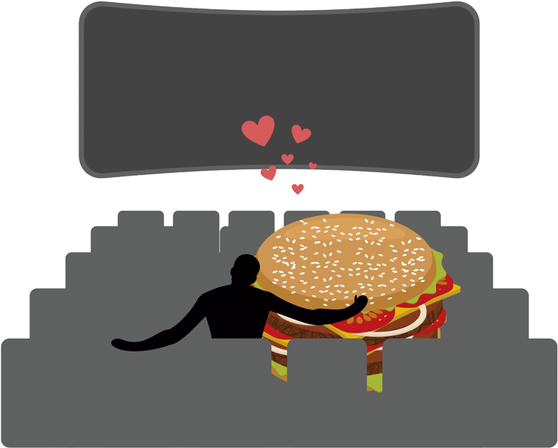 Movie Lover Burger Date PNG image