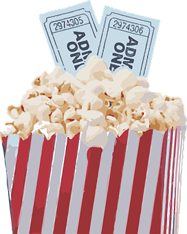 Movie Night Popcornand Tickets PNG image