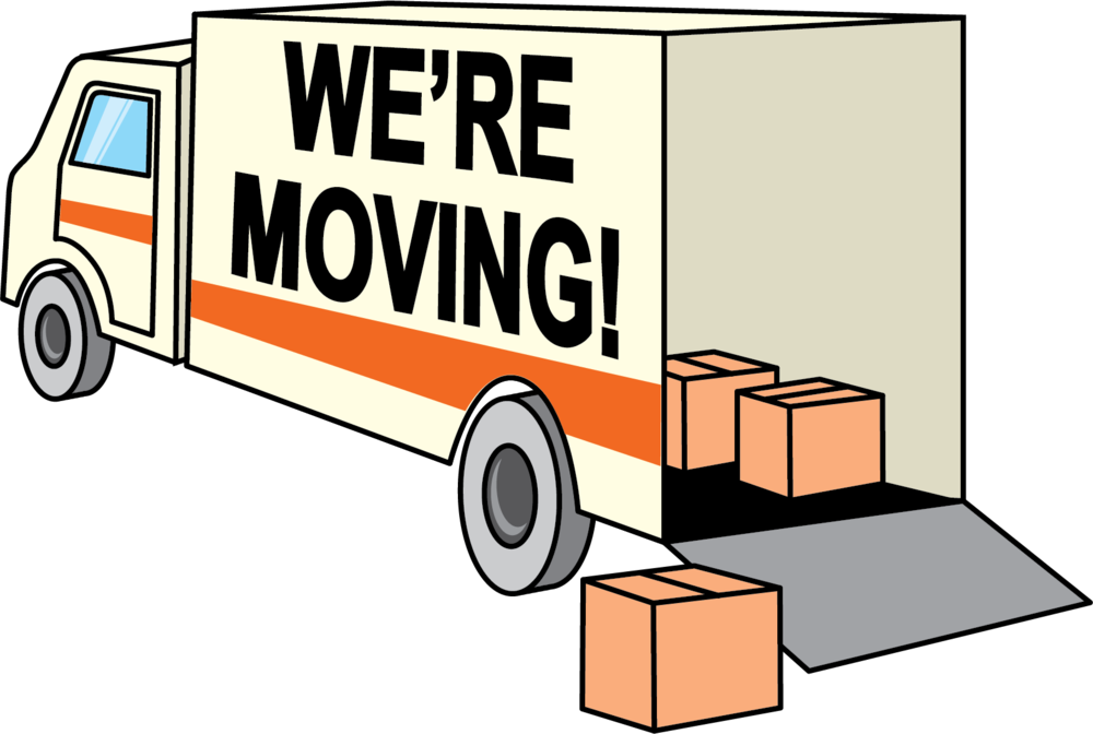 Moving Announcement Truck Illustration PNG image