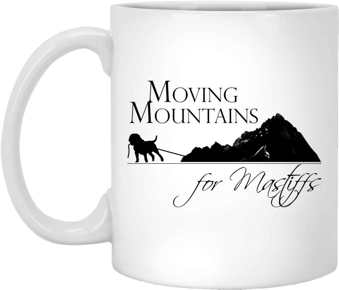 Moving Mountains Mastiff Coffee Mug PNG image