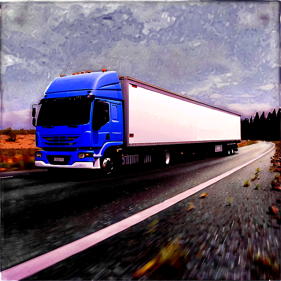 Moving Truck On The Road Png Dnt4 PNG image