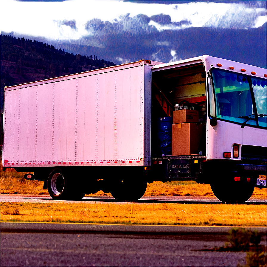 Moving Truck With Scenic Background Png 49 PNG image