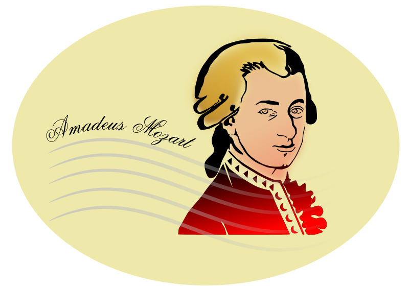 Mozart Cartoon Portrait PNG image