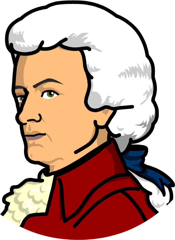 Mozart Cartoon Portrait PNG image