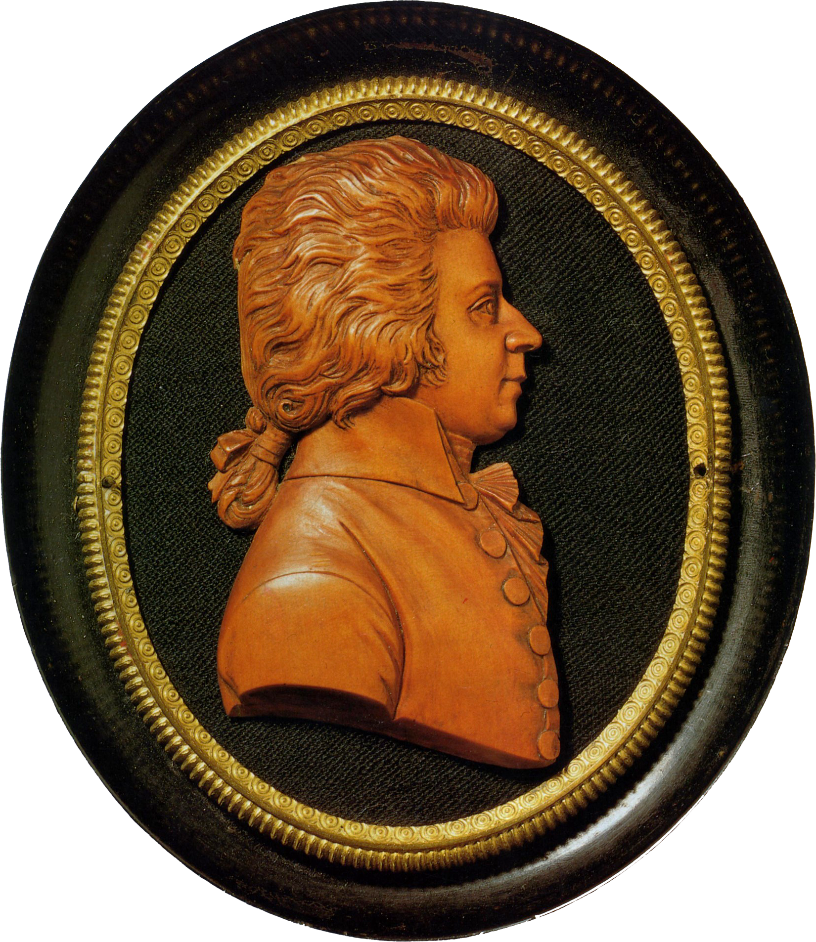 Mozart Profile Relief Artwork PNG image