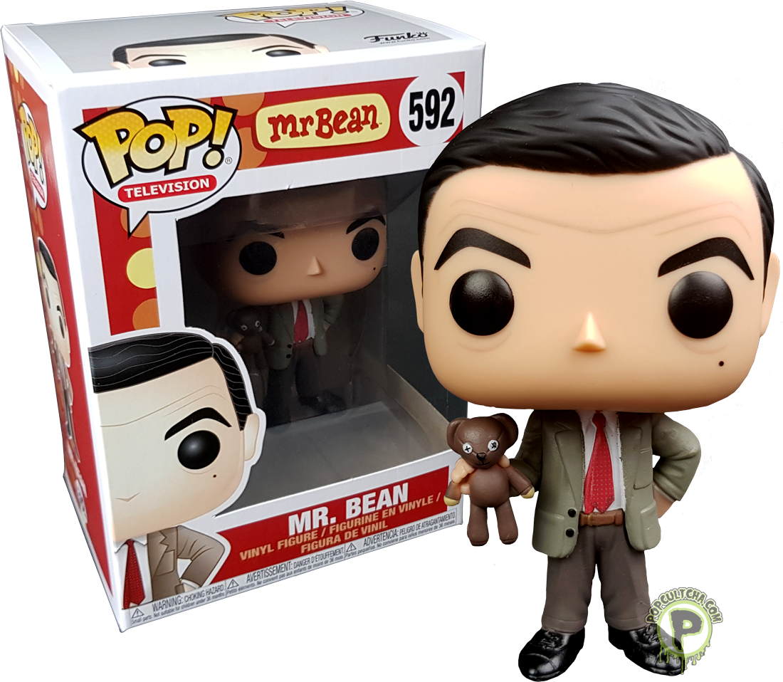Mr Bean Funko Pop Figure With Teddy PNG image
