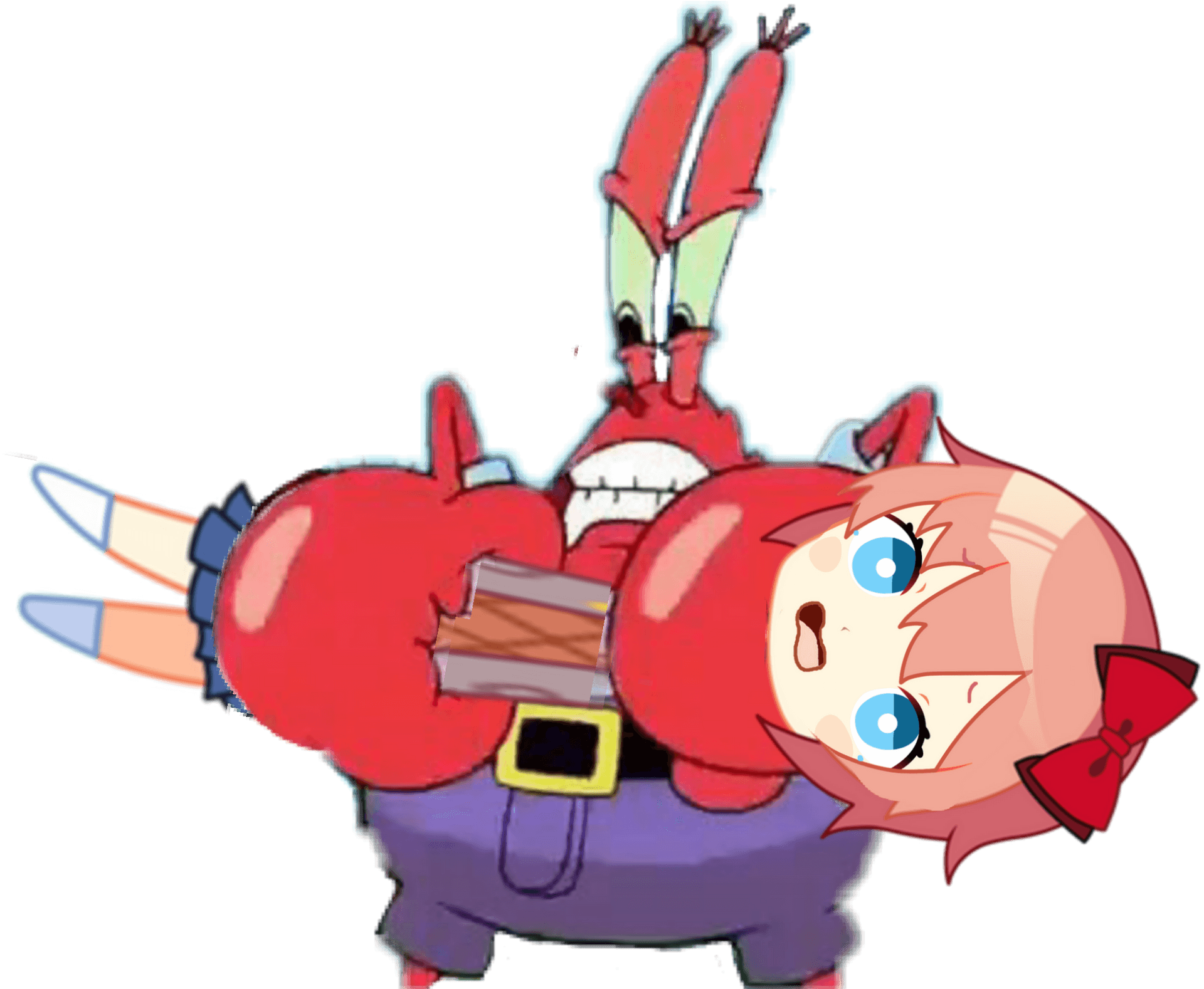 Mr Krabs Anime Crossover PNG image