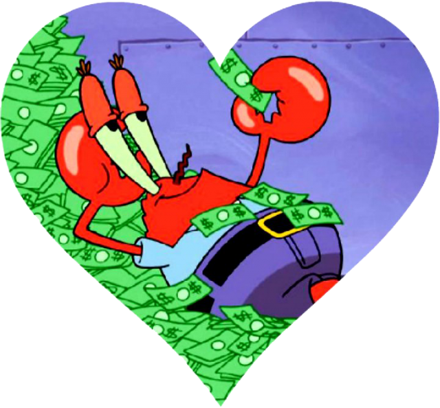 Mr Krabs Money Love Heart Shape PNG image