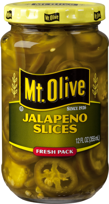 Mt Olive Jalapeno Slices Jar PNG image