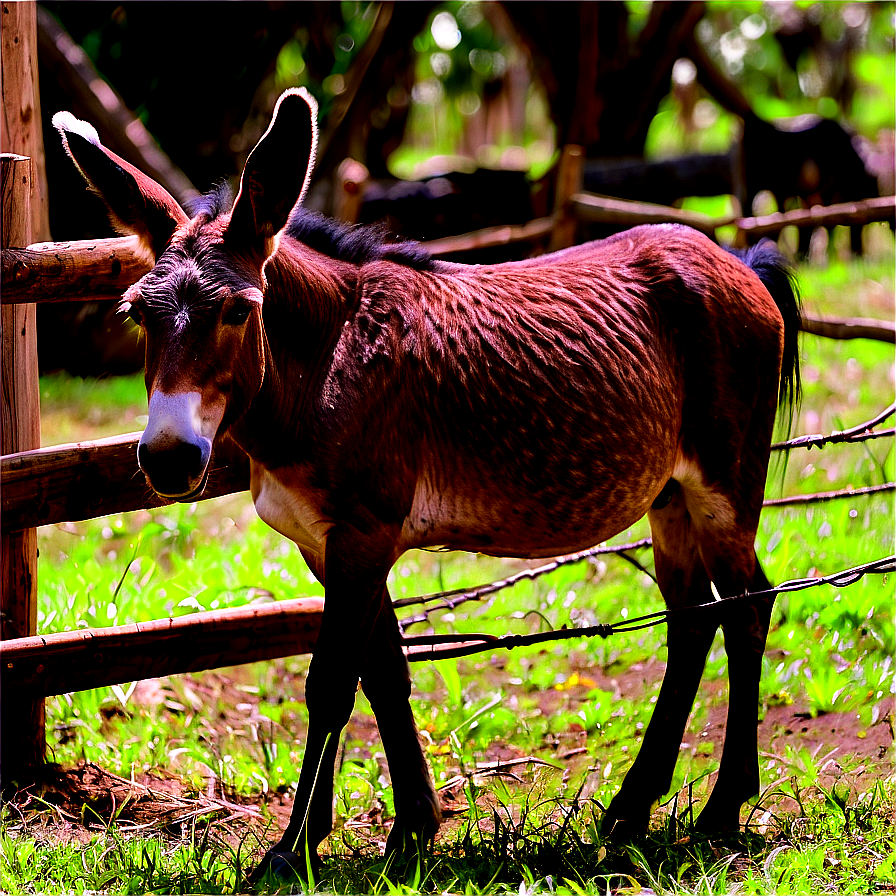 Mule In Farm Setting Png Ttl PNG image