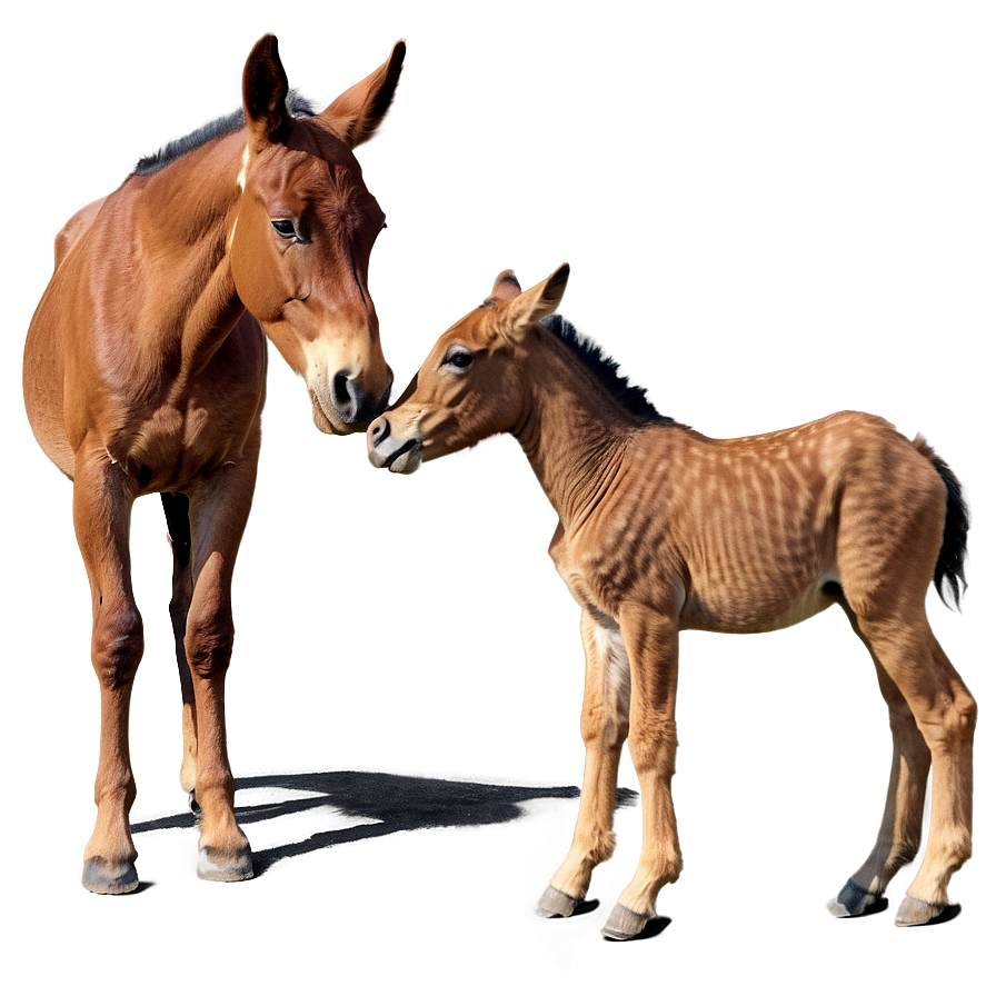 Mule With Foal Bonding Png Pdq PNG image