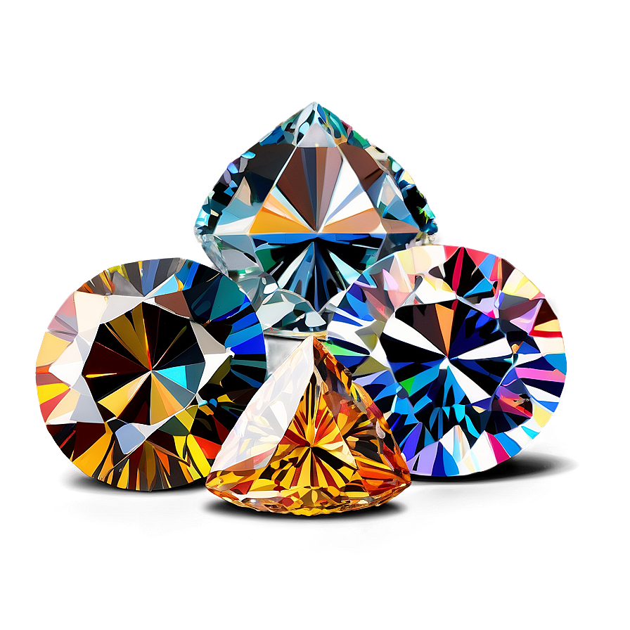 Multi-colored Diamond Mix Png Bgg PNG image