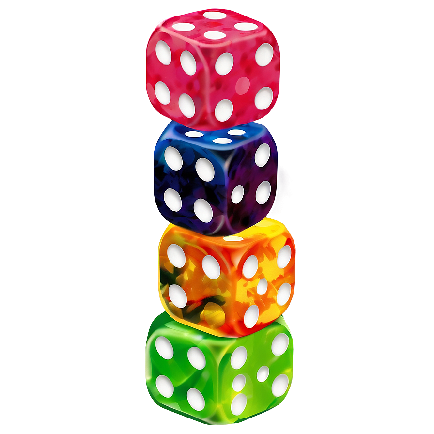 Multi-colored Dice Png 77 PNG image