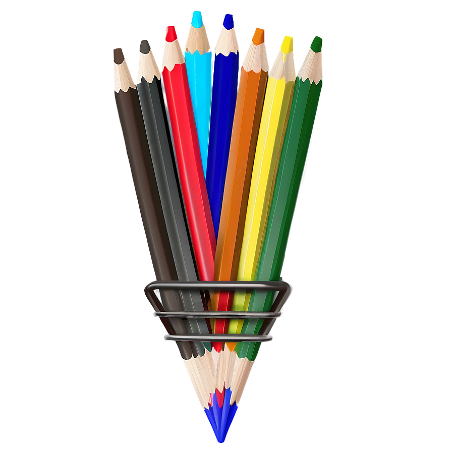 Multi-colored Pencil Set Png Egd7 PNG image