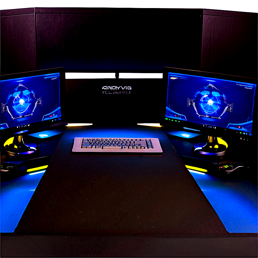 Multi-monitor Gaming Desk Png Pwf PNG image