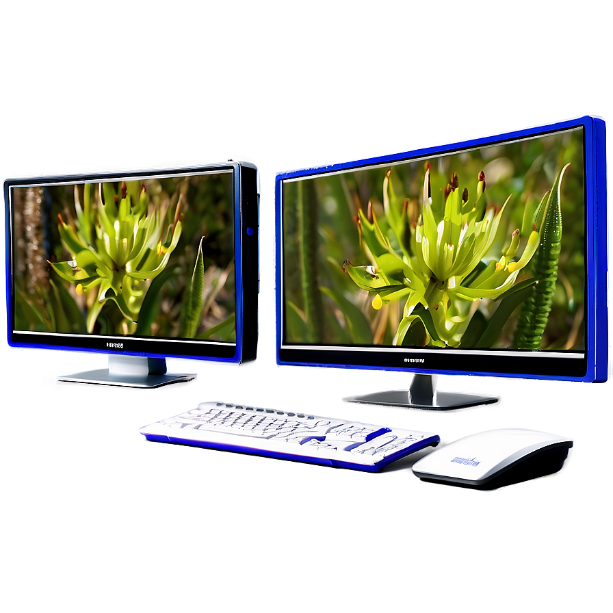 Multi-screen Computer Setup Png Uhn66 PNG image