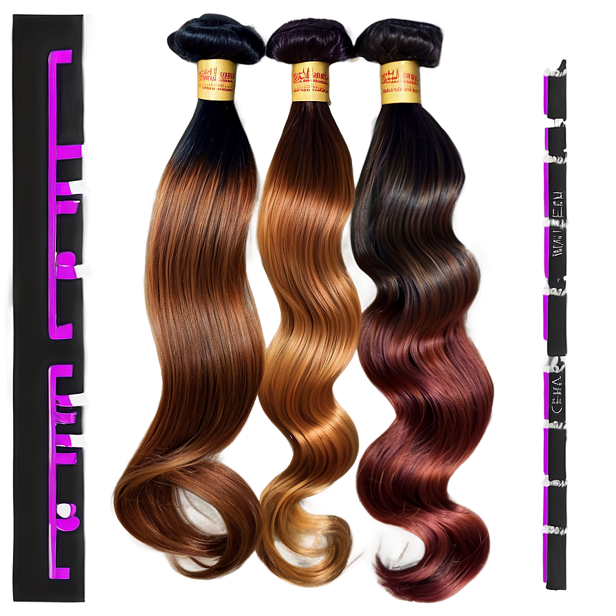 Multi-tonal Hair Bundles Png 06122024 PNG image