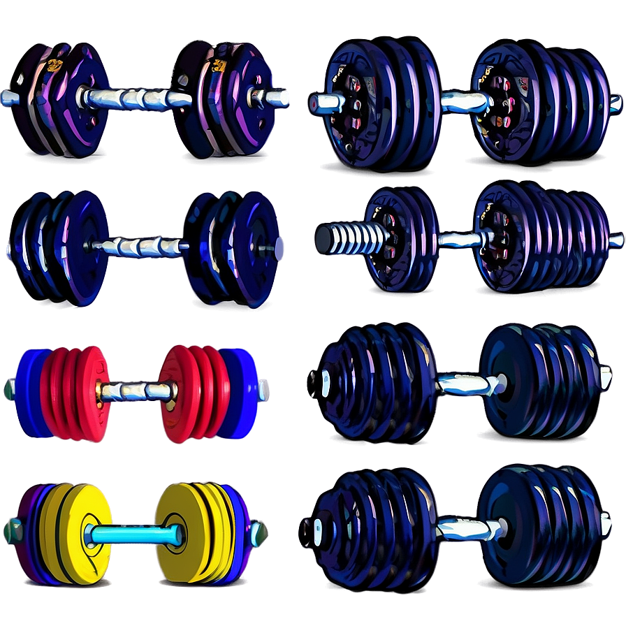 Multi-weight Dumbbell System Png Qdl83 PNG image