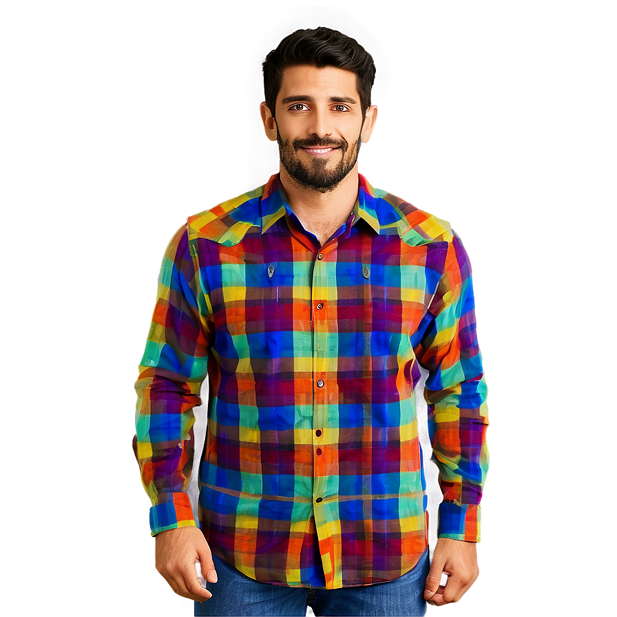 Multicolor Flannel Print Png 06212024 PNG image