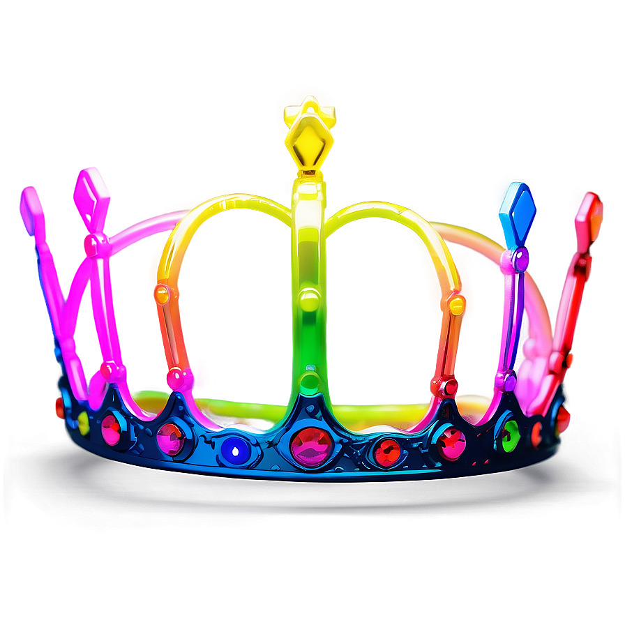 Multicolor Neon Crown Png 53 PNG image