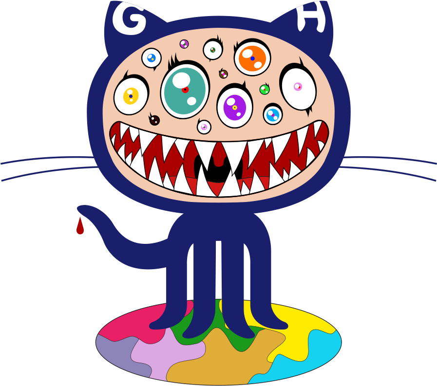 Multieyed Monster Cartoon PNG image