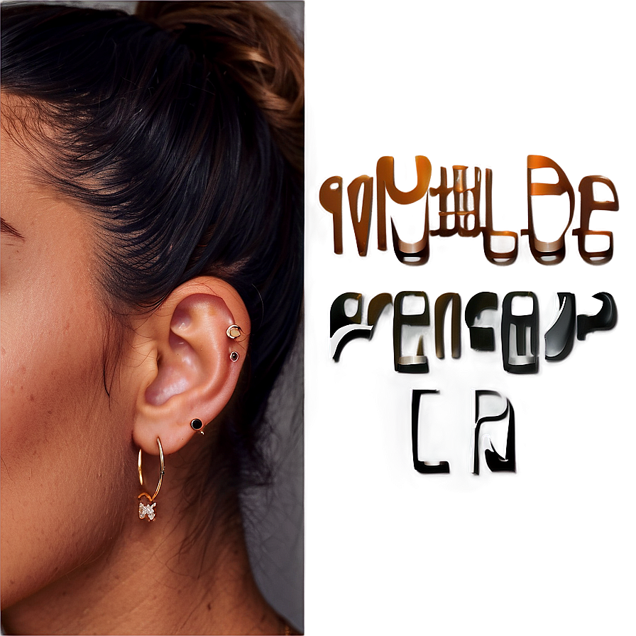 Multiple Ear Piercing Looks Png 06272024 PNG image