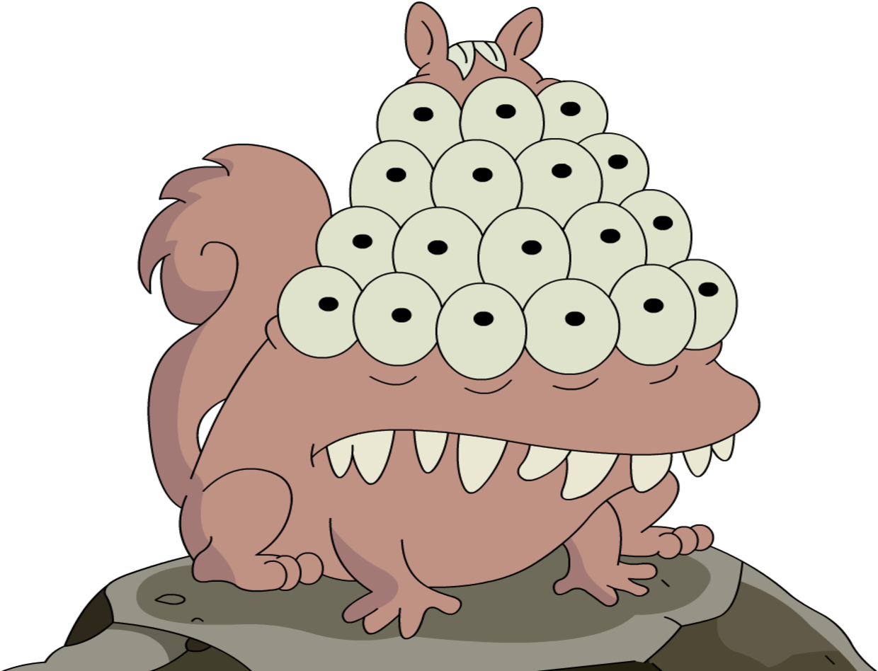 Multiple Eyed Creature Cartoon PNG image