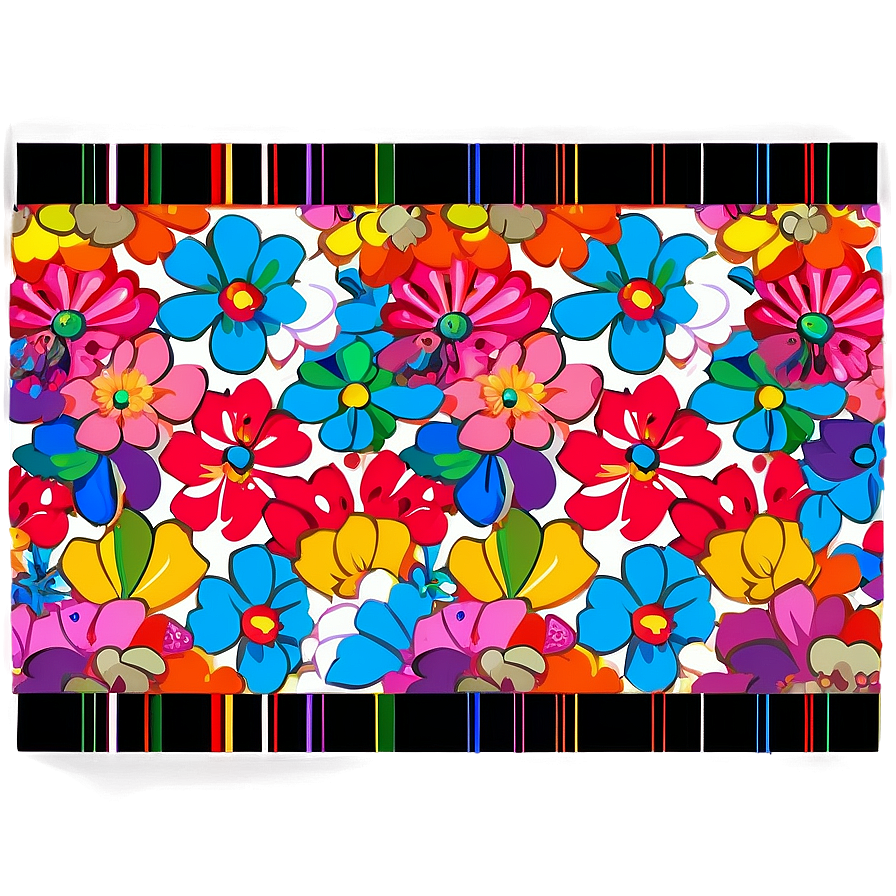 Murakami Flower Fabric Pattern Png Vao PNG image