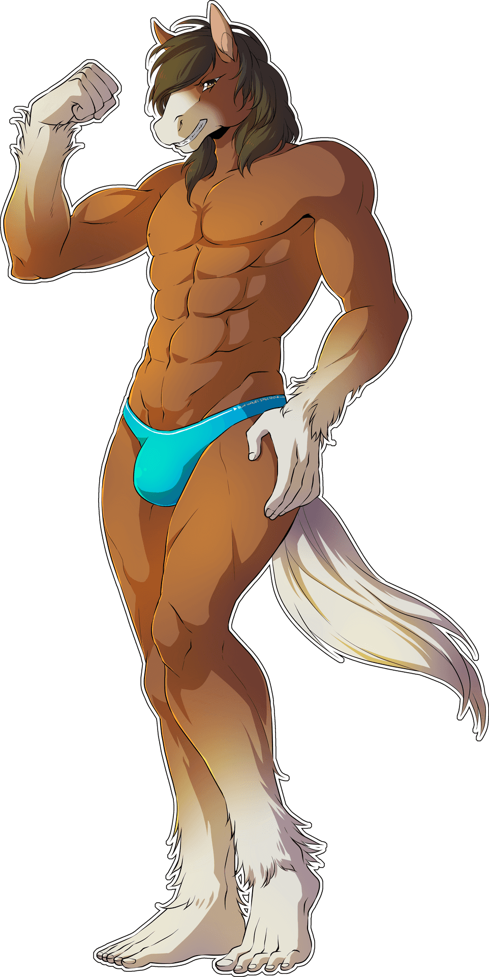 Muscled_ Anthro_ Horse_ Character PNG image