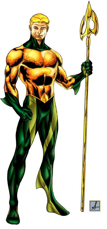Muscular Anime Hero With Trident PNG image