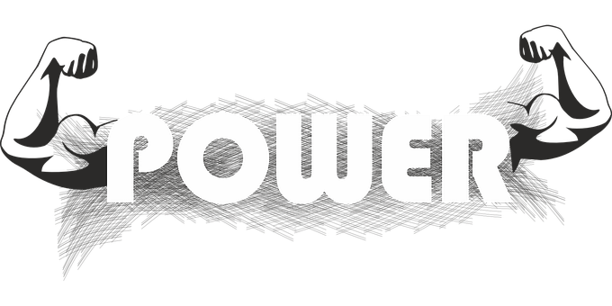 Muscular Arms Power Graphic PNG image